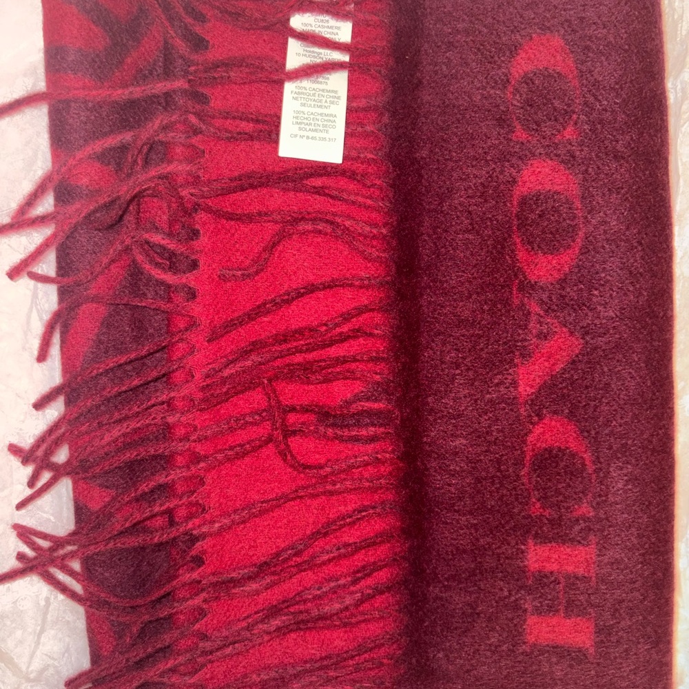 Coach Red Cashmere Scarf